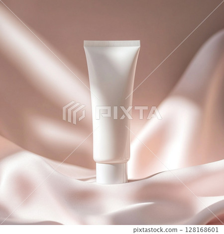 Cream Tube on Soft Background with Copy Space 128168601