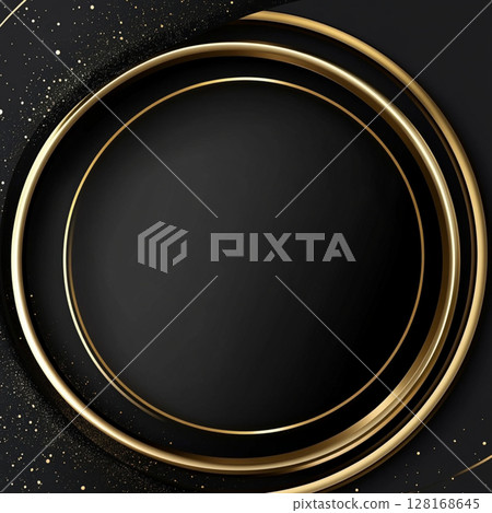 Minimalist VIP Invitation Banner with Gold Text on Black Background 128168645