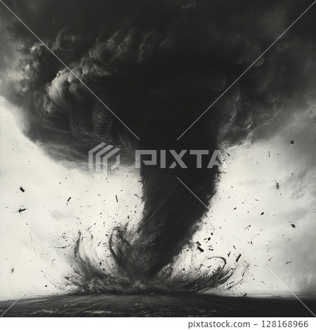 Powerful Tornado Sweeping Through Rural Field Powerful Tornado Sweeping Through Rural Field 128168966