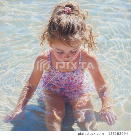 Joyful Kids Enjoying Water Activities Outside 128168994