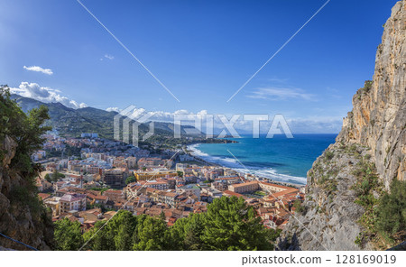 The coast of Cefalu The coast of Cefalu 128169019