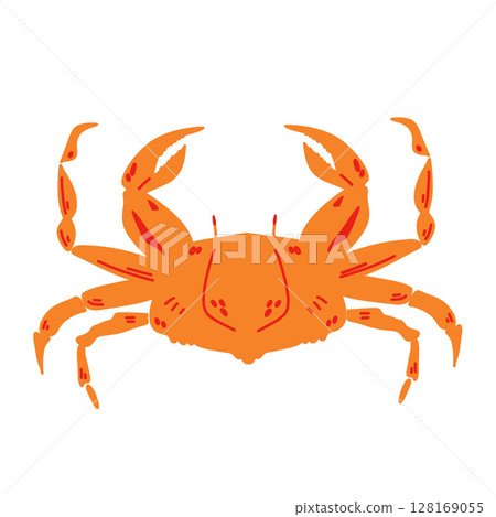 Red crab illustration isolated on white background. 128169055