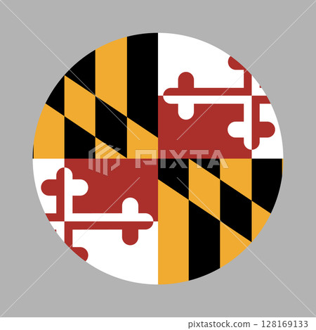 Maryland round flag. Circle flag of state Maryland. 128169133