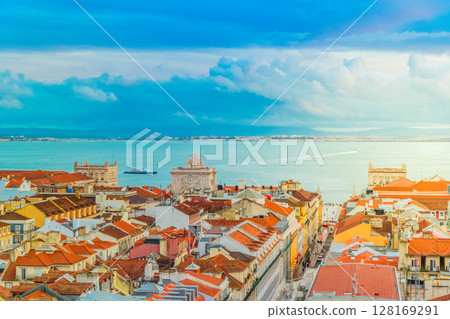 skyline of Lisbon, Portugal skyline of Lisbon, Portugal 128169291