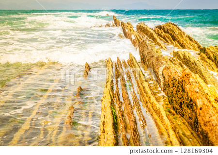 Zumaia coast, Pais Vasco Spain 128169304