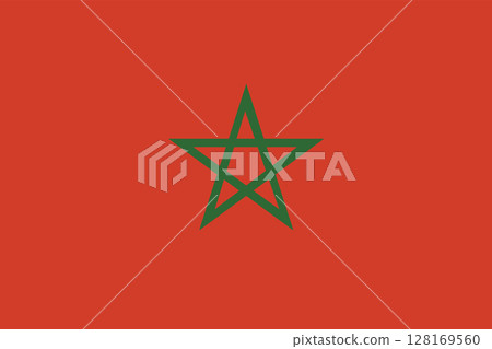 Morocco flag. Official colors and proportions. 128169560