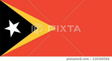 East Timor flag. Official colors and proportions. 128169569