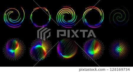 Color Symmetry: Abstract Spherical Line Art 128169734