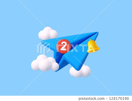 3D Paper Airplane icon. 128170190