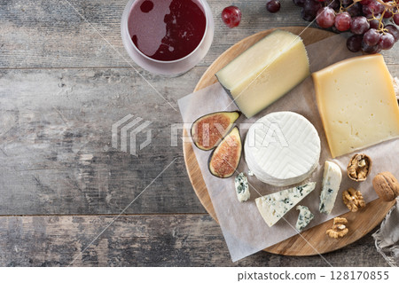 Charcuterie Board with Cheese, Grapes, and Figs 128170855