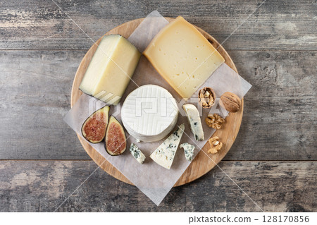 Charcuterie Board with Cheese, Grapes, and Figs 128170856
