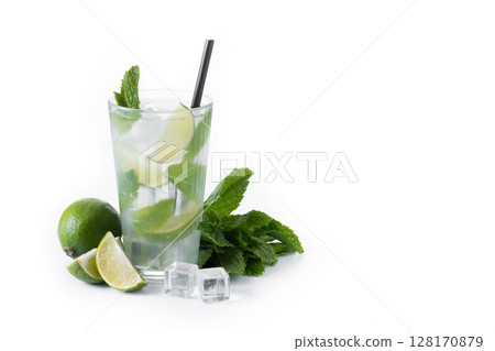 Classic Mojito Cocktail with Lime and Mint 128170879