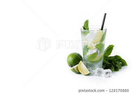 Classic Mojito Cocktail with Lime and Mint Classic Mojito Cocktail with Lime and Mint 128170880