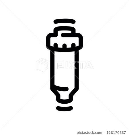 Inline water filter cartridge for a purification system, outline icon Inline water filter cartridge for a purification system, outline icon 128170887