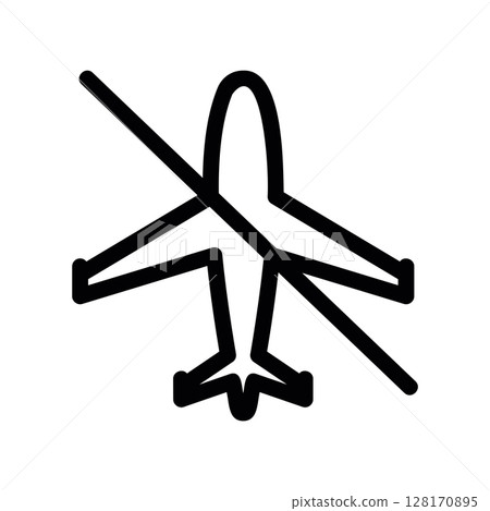 No flying icon with a crossed out airplane, a travel ban symbol No flying icon with a crossed out airplane, a travel ban symbol 128170895