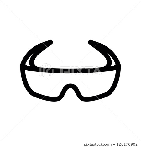 Line art icon of protective safety glasses for eye protection 128170902