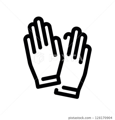 Pair of disposable medical gloves for protection, line art icon 128170904