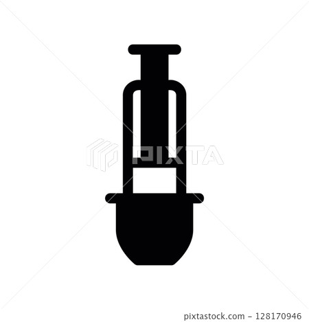 Coffee press icon for manual brewing, like a French press 128170946
