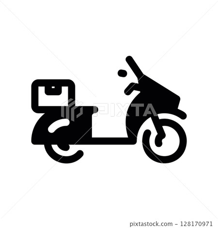 Scooter delivery icon for fast food or package service 128170971