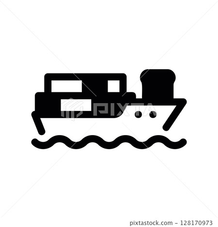Cargo ship icon for international sea freight and logistics Cargo ship icon for international sea freight and logistics 128170973