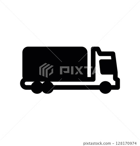 Delivery truck icon representing ground shipping and logistics 128170974