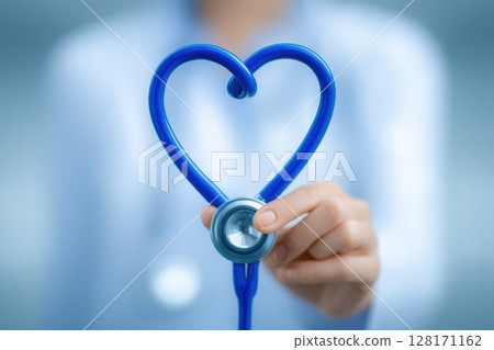 The Stethoscope Heart Symbolizes Care and Compassion in the Healthcare Industry Today 128171162