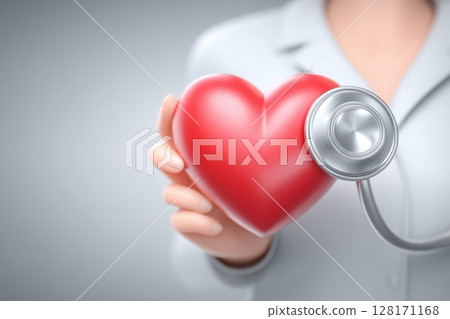The concept of Healthcare depicted with a Heart and Stethoscope is pivotal for Medical Professionals 128171168