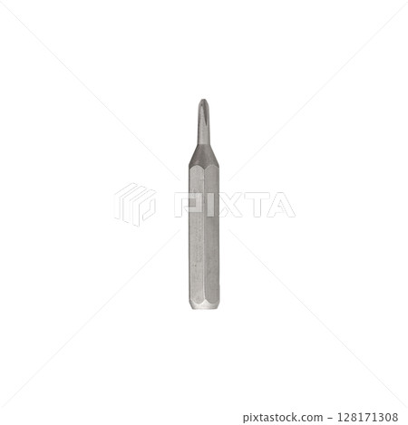 Iron bit for screwdriver and drill on Isolated on a white background 128171308