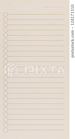 Lined Paper Sheet with Checkmarks on Textured Background for Planning and Notes Lined Paper Sheet with Checkmarks on Textured Background for Planning and Notes 128171310