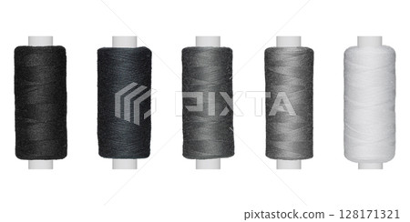 Colorful Thread Mesh in black, grey and white on White Background Colorful Thread Mesh in black, grey and white on White Background 128171321