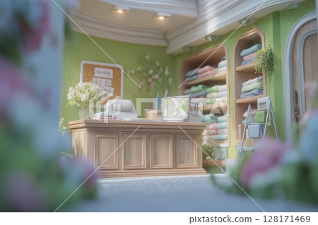The Charming Floral Boutique is adorned with colorful textiles that enhance its beauty The Charming Floral Boutique is adorned with colorful textiles that enhance its beauty 128171469