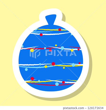 Water balloon sticker blue 128171634