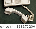 vintage phone with handset and answering machine 128172200