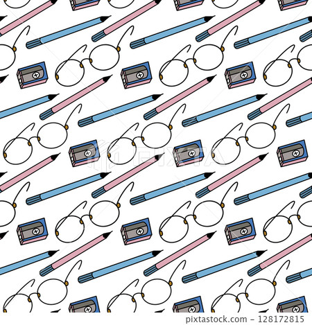 graphic collection of books, reading. Hand drawings on a white background. 128172815