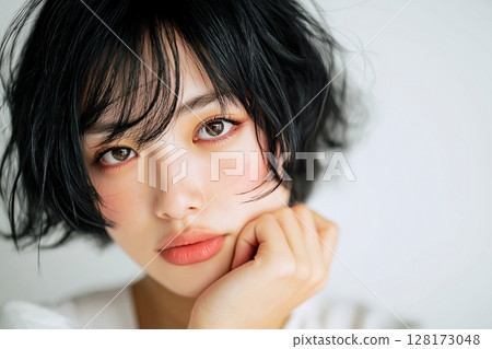 黑短髮美女“AI生成圖像” 128173048