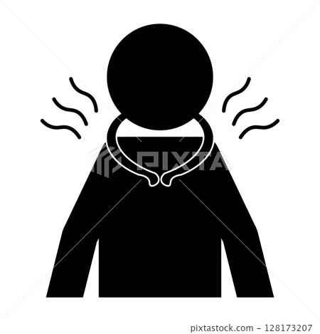 一個人使用頸部冷卻器的象形圖 128173207
