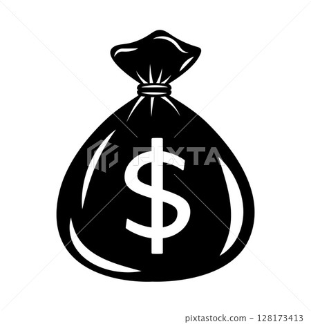 Vector illustration of a money bag with a dollar symbol 128173413
