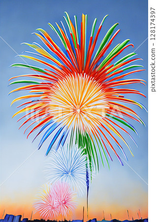 Fireworks that light up the summer sky 128174397