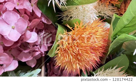 A Vibrant Floral Arrangement Showcasing Unique Textures and Colors for Aesthetic Appeal A Vibrant Floral Arrangement Showcasing Unique Textures and Colors for Aesthetic Appeal 128174422