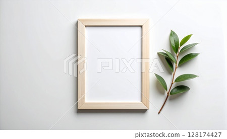 A simple photo frame from above with copy space 128174427