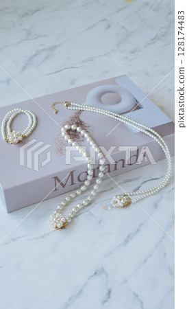 Beautiful pearl accessories 128174483