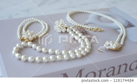 Beautiful pearl accessories 128174484