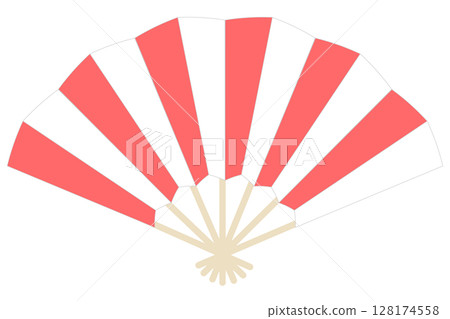 紅白扇子插畫素材圖示簡單向量 128174558
