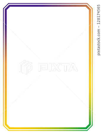 Simple Halloween autumn color frame illustration material Purple orange green yellow colorful frame white background png 128174565