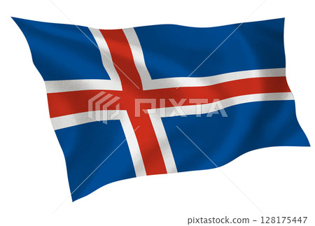 冰島國旗絲綢圖標 128175447