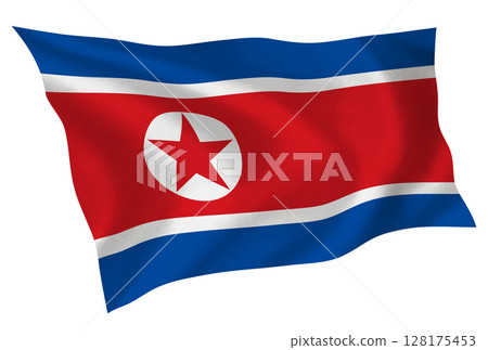North Korea country flag silk icon 128175453