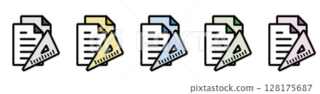 Illustration icon material set: Document file 014 Illustration icon material set: Document file 014 128175687