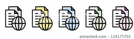 Illustration icon material set: Document file 029 128175702