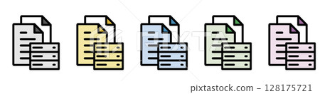 Illustration icon material set: Document file 048 128175721