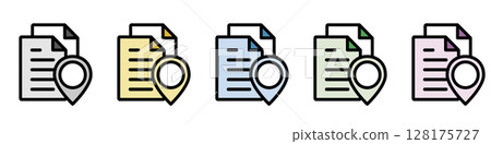 Illustration icon material set: Document file 054 128175727